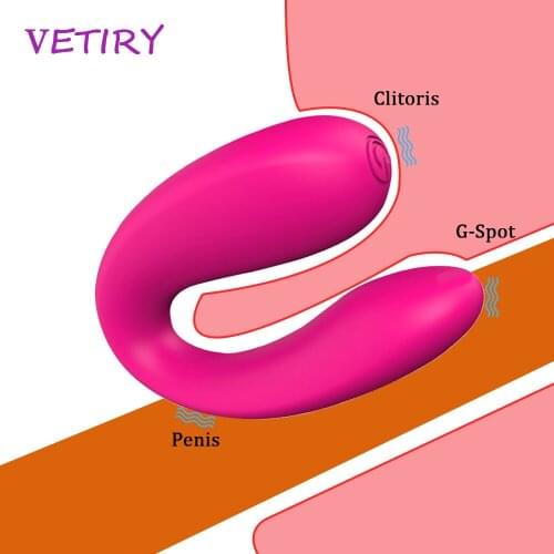 U Type Vibrator Silicone Vagina Clitoris Stimulate Penis G-Spot Massager Vibration for Couples Sex Products Sex Toys For Woman