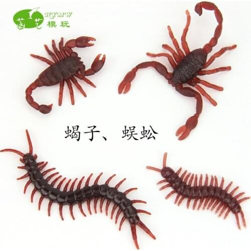 Home Decor Decoration Crafts PVC plastic color Simulation scorpion Centipede Model Figurines Miniatures 6pcs/lot