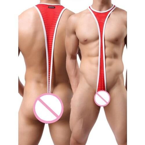 High Quality Mens Underwear Breathable Striped Wrestling Singlet Exotic Novelty Sexy Teddies&Bodysuits Transparent Mesh Catsuit