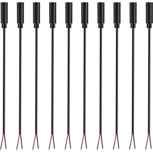 10 Pcs Replacement 3.5mm Female Jack to Bare Wire Open End TS 2 Pole Mono 1/8inch 3.5mm Jack Plug Connector Audio Cable