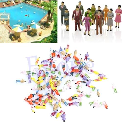 100pcs 1:150 Building Layout Model People HO Scale Painted Figure Passenger Model Building Kits