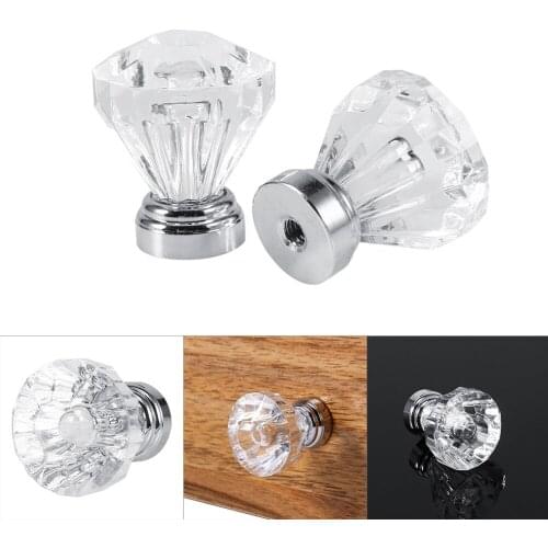 16pcs Door Knob 25mmX30mm Diamond Crystal Glass Cabinet Knobs Cupboard Drawer Door Pull Handle Dropshipping