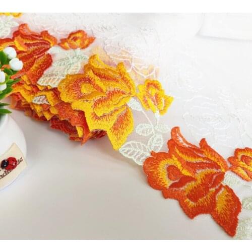 2Yards 22cm Embroidery Mesh Lace Trim For DIY Patchwork Quilting Clothing Underwear Decor Toys Dress Materials Accessories