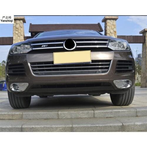 ABS 2pcs/lot Front mist lampshade Front fog light box car stickers car styling for VW Volkswagen 2011-2015 Touareg Accessories