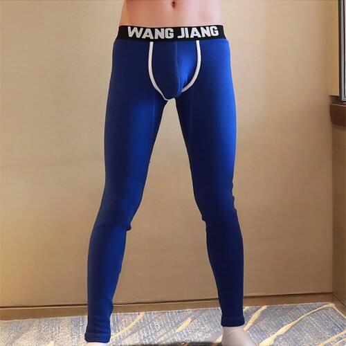 Brand WJ Men'Long johns Thermal Underwear legging Low Rise Tight Warm Long Johns For Winter Trousers