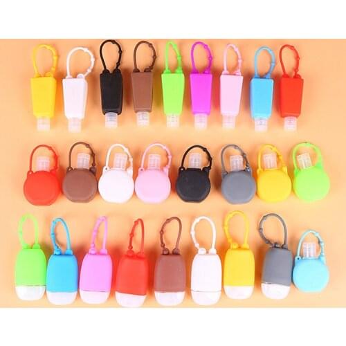 30ML Portable Oval Bottle Cover Silicone Gel Case Refillable Bottle Empty Travel For Lotion Shampoo Cosmetic Squeeze Containers