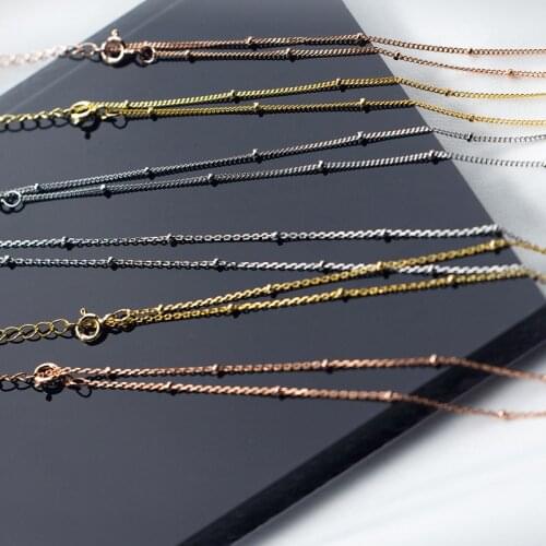 Modian Simple 3 Color Choker Necklace for Women Gift Authentic 925 Sterling Silver Light Beads Naked Chain Fashion Fine Jewelry