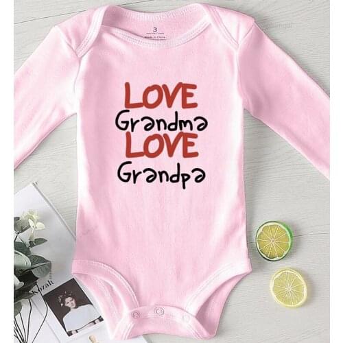 Newborn Baby Girl Clothes Kids' Things Toddler Autumn Jumpsuits Cotton Printing Love Grandpa Grandma Bodysuit for Newborns