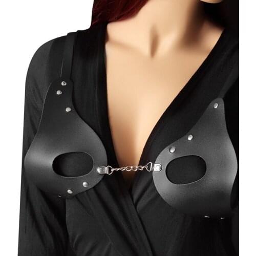 Gothic Sexy Women Leather Harness Belt Punk Body Suspender Adjustable Chest Hollow Out Cage Bra Garter Straps Bdsm Club Costumes