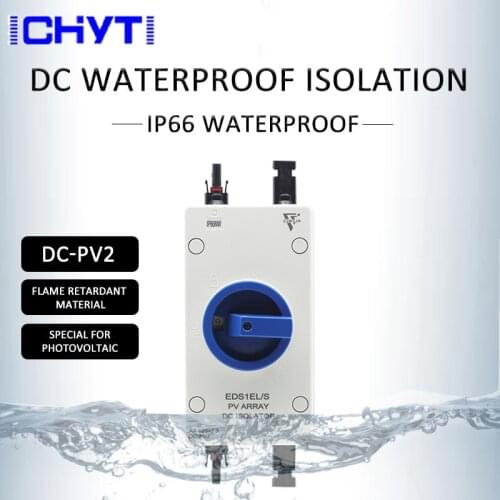 IP66 Waterproof Solar Electrical DC Isolator Switch Disconnector With 2 Pairs PV Connectors For Solar Power System