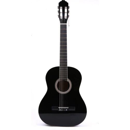 High Quality 39" Basswood Classic Guitar White Bordure Black Guitar Guitarra for Beginner Students Music Lovers