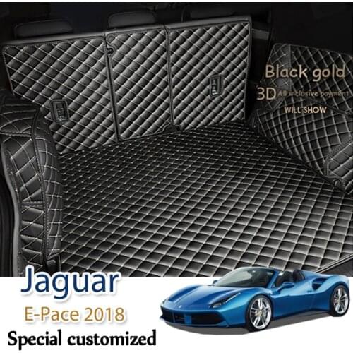 Custom Leather Car Trunk Mats For Jaguar E-Pace 2018 Rear Trunk Floor Mat Tray Carpet Mud