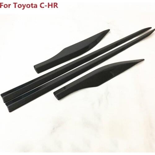 FOR Toyota C-HR CHR 2017 ABS Chrome Carbon Fiber Door Body Side Trim Cover Molding Car Styling Accessories 4PCS