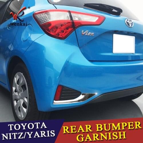 For Toyota YARIS Yaris vitz VITZ 2017 2018 304 Stainless Steel Rear Fog Light Lamp Cover Cap Trim 2 Piece / Set