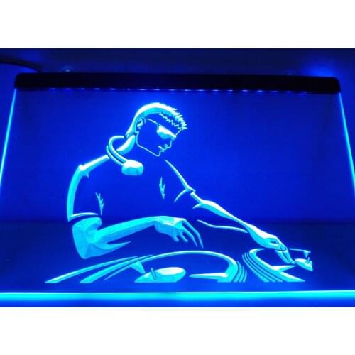 LK287- DJ Disc Jockey Beer Band Bar LED Neon Light Sign home decor crafts