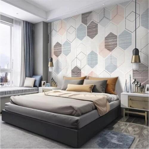 Nordic Minimalist Abstract Lines Geometric TV Background Wall Mural Wallpaper Modern Wall Decor Wall Paper 3D Papel De Parede