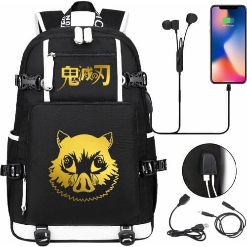 Hot Demon Slayer Kimetsu No Yaiba Girls Boys School Backpack Laptop Bag Waterproof Multifunction USB Charging Travel Bags Bolsa