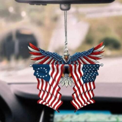 Eagle FLAG HANGING for car Eagle Ornaments Charms Auto Decor Cars Accessories Family Friend Gifts