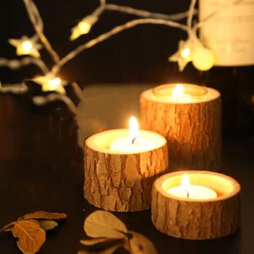 Tea Light Candle Holders, Wooden Candle Holder, Natural Wood Candle Holders for Rustic Party,Wedding Decoration