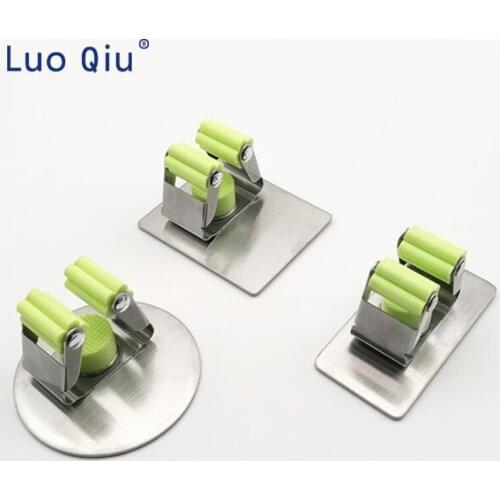 Broom Hanging Rack Hook Suction Hook Strong Adhesive Type Non Marking Mop Frame Creative Mop Clip Multifunctional 2 pcs/lot
