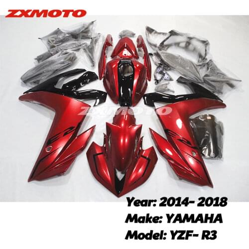 ZXMOTO Motorcycle Bodywork Full Fairing Kit ABS Plastics Fender Panel Cover For 2014-2018 YAMAHA R3 R25 2015 Blue Shark Fish 46
