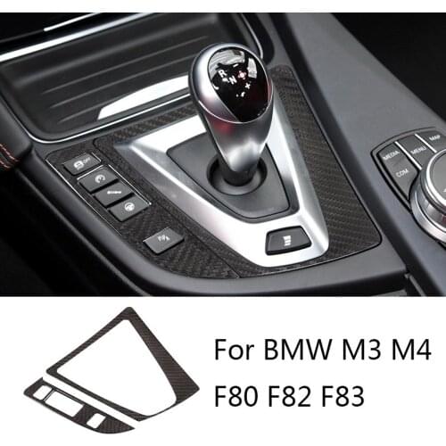 Real Carbon Fiber Car Gear Shift Frame Panel Trim For BMW M3 M4 F80 F82 F83 2014-2018 Left Hand Drive Accesssories