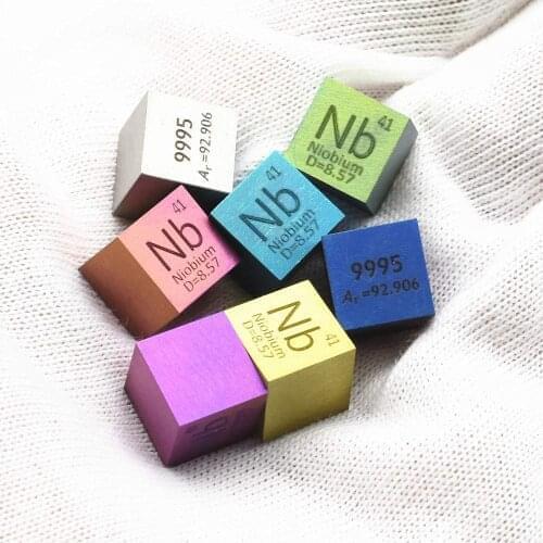 Rsinbow Niobium Cube 10mm Nb 99.95% Pure Density Nb Cube for Gifts, Hobbies,Crafts,Collection Chemistry Science Experiments