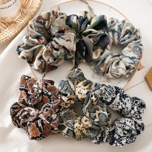 Ruoshui Woman Printed Hair Scrunchies Leopard Hair Ties Women Fashion Hair Accessories Rubber Band Hairband Hair Ornaments Tiara