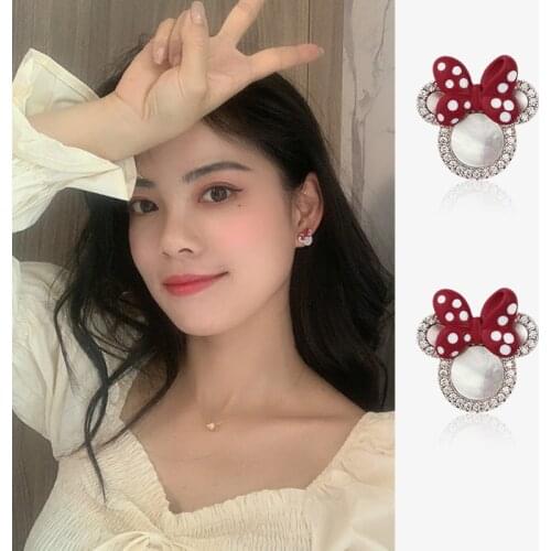 Mini Mouse Earring Tiny Mickey Earrings for Women Kids Earring Small Animal Ear Studs Pendientes Cartoon Movie Jewelry