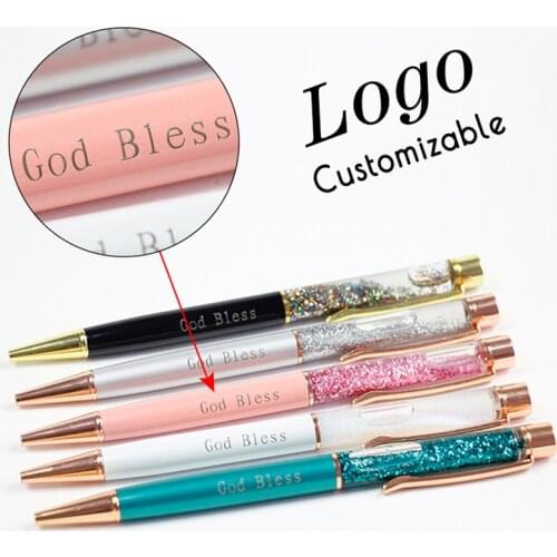 1pc New Gold Foil Pens Metal Ballpoint Pens Office Birthday Gifts Ballpoint Pens Engraved Name Private Laser Customized Logo Pen