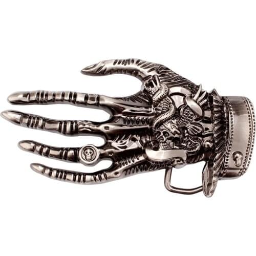 Skeleton hand belt Buckle Heavy metal rock knight buckle belt DIY homemade handmade waistband Components
