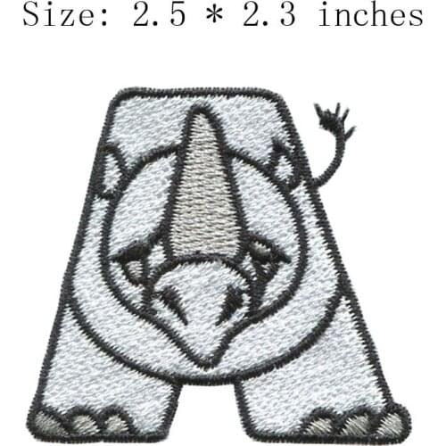 Elephant 2.5"wide new fonts embroidery patch for tappeto ricamo/military style clothing/fabric patch
