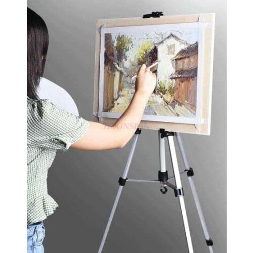 Student dedicated folding portable tool Color aluminum alloy retractable foldable portable metal easel student adult child