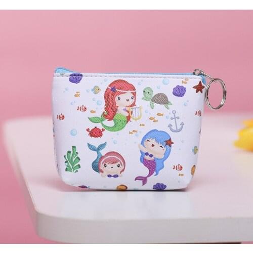 Disney Princess Coin Bag Mermaid Purse Cartoon Kawaii Bag Kids Anime Cute Purse Baby Girl Bag