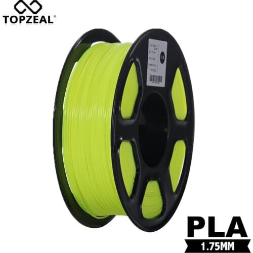 TOPZEAL Fluo-Yellow 3D Printer PLA Filament 1.75mm 1KG for 3D Natural Materials 3D Printer Supplies