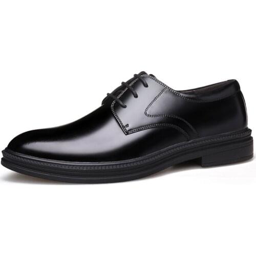 Genuine Leather Black Business Formal Shoes Men Slip on Oxford Leather Men Shoes Casual Breathable Wedding Dress Office Shoes