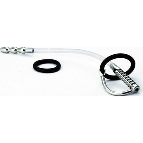 Stainless Steel Urethral Catheter With Silicone Tube Penis Plug Urethral Dilator Horse Eye Stimulation Sounding Sex Toys For Men