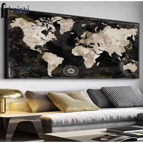 Vintage World Map embroidery DIY handmade needlework 5d diy diamond painting full drill mosaic picture of rhinestones large size