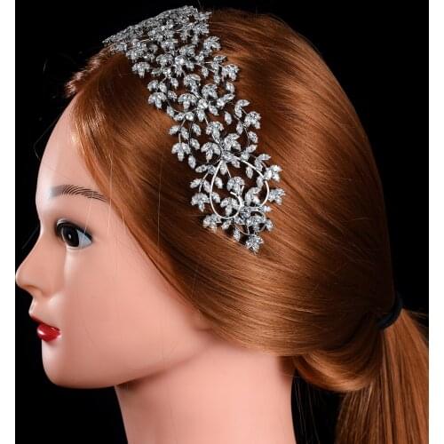 Elegant Crystal Wedding AA Cubic Zirconia Inlayed Tiaras Bridal Hair Accessories for Prom/Wedding/Birthday Party