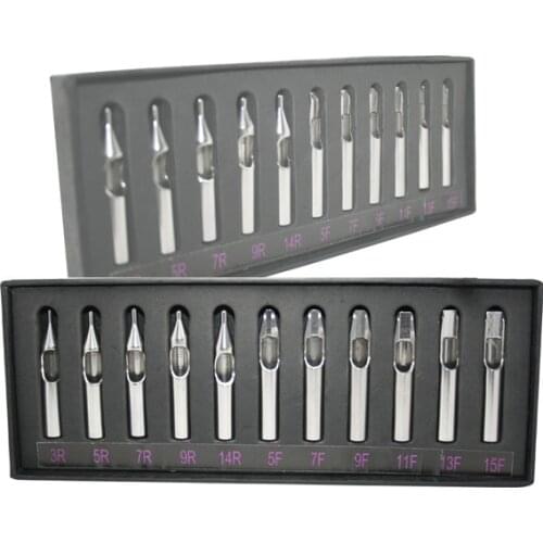 YILONG 2017 Hot Sale Best 11pcs Sizes Tattoo Tips 304 Stainless Steel Tattoo Nozzle Tips for Needles Set Kit Free Shipping