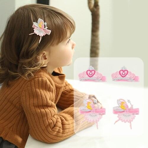 Hairclips For Girls Fairy Crown Hair Pins For Kids Young Girls Children Hair Accessories Embroidered Dacing Clips For Babies