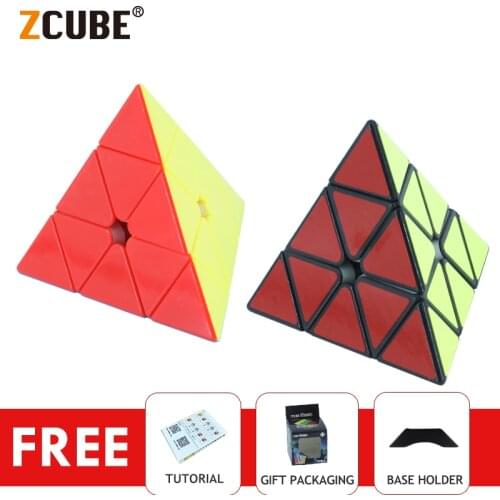 ZCube 3x3 Pyramid Magic Cube Professional Stickerless Speed Cube Master Pyraminxed Educational Puzzle Toys