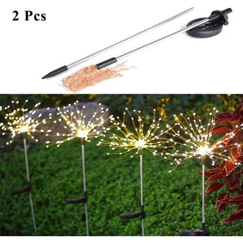 2 Pcs 90/150 LED Solar Stair Light Outdoor Backyard Lawn Light Waterproof Garden Decoration Landscape Fireworks Light
