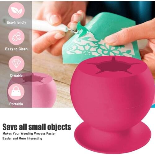 2PC DIY Handicraft Waste Collector Sewing Storage Accessires Weeding Waste Collector Vinyl Silicone Suction Cup Weeding Tool Kit