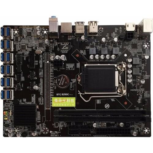 B250C Computer Motherboard With 12 Graphics Slot USB3.0 To PCI-E Interface Meticulous Workmanship Motherboard
