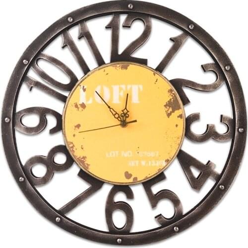 Free shipping Decorative Round clock hotel furniture Nordic fashion creative bedroom mute silent wall clock