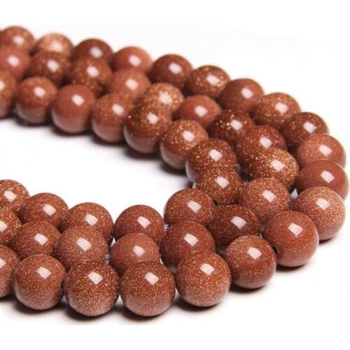 Natural Gold SandStone Golden Sand stone Round spacer Loose Beads 4 6 8 10 12 MM stone beads for Jewelry making bracelets diy