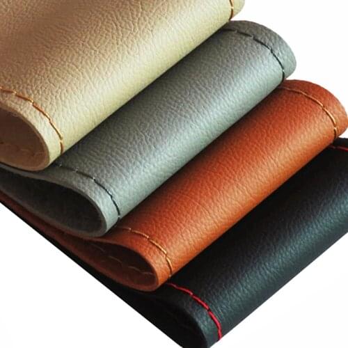 DIY Hand-stitched 38cm Universal Car Steering Wheel Covers wear-resistant Artificial leather With Needle Thread Interior