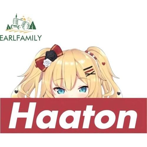 EARLFAMILY 13cm x 7.9cm for Akai Haato Hololive Decals Vinyl Car Stickers Laptop Waterproof Bumper Sunscreen Funny Decoration