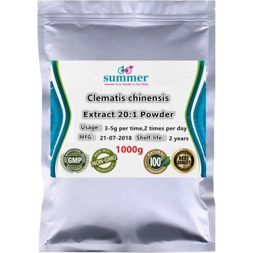 1000g Wild Clematis chinensis extract 20:1 powder,Wei ling xin,Clematis,radix clematidis extract for relieve pain